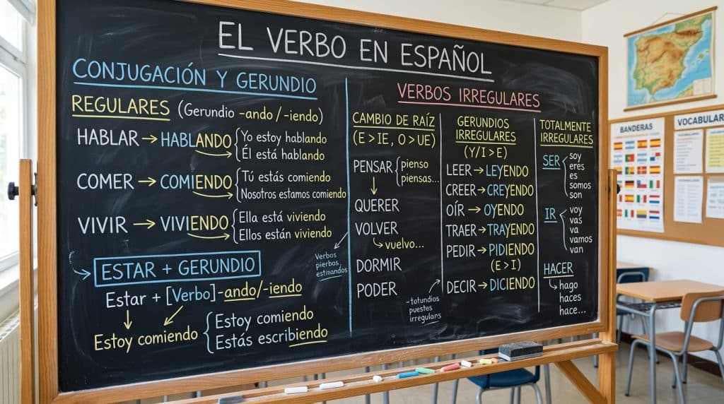 Gérondif en espagnol : formation, usage et pièges à éviter