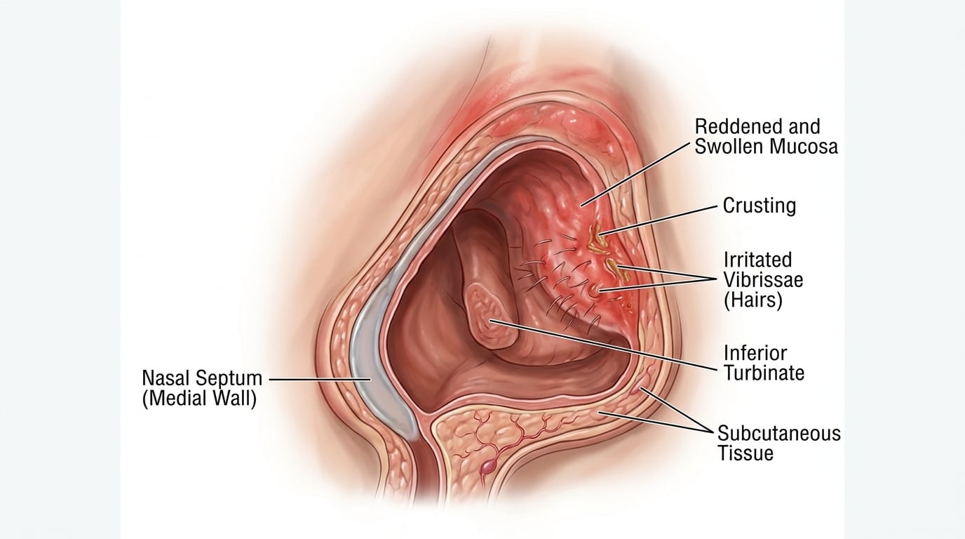 découvrez les causes de la vestibulite nasale et apprenez pourquoi l'intérieur de votre nez peut devenir douloureux, ainsi que les solutions pour soulager cette inflammation.