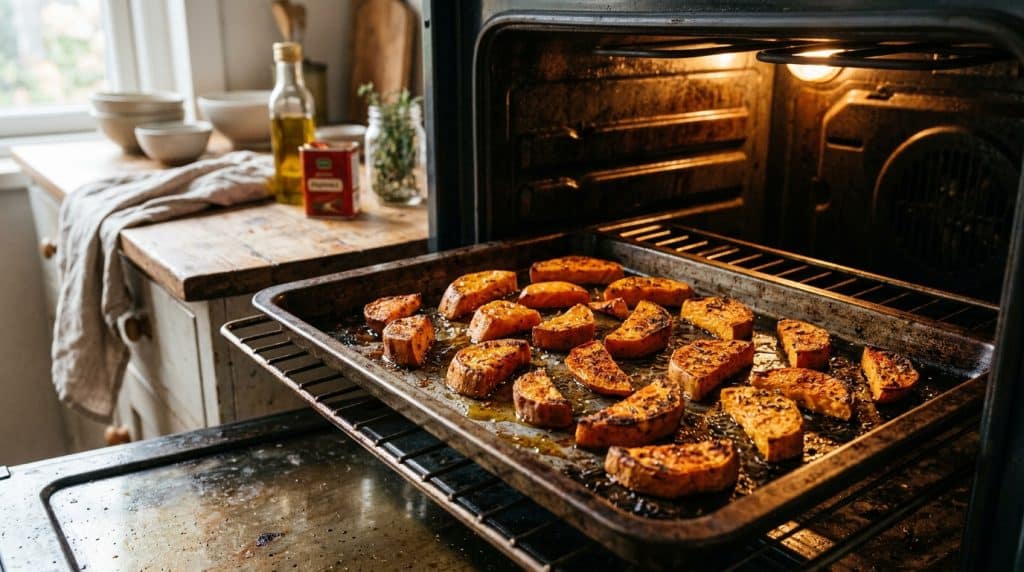 Patate douce au four : entière ou en morceaux, les temps selon la texture