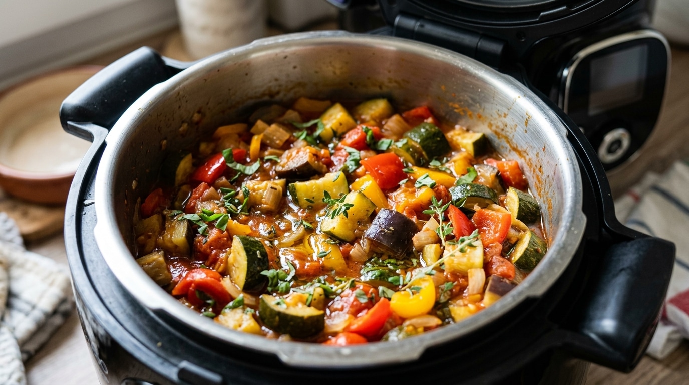 découvrez la recette parfaite de ratatouille au cookeo avec des légumes fondants et savoureux, sans bouillie. facile et rapide à préparer pour un plat équilibré et gourmand.
