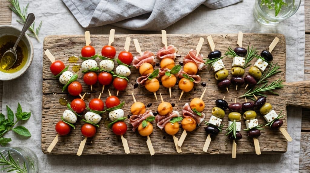 Brochettes apéro préparées la veille : 10 idées qui tiennent au frigo