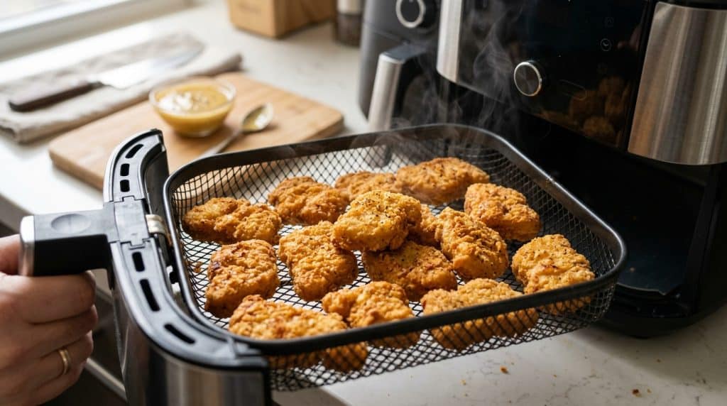 Nuggets à l&rsquo;air fryer : croustillants en combien de minutes ?