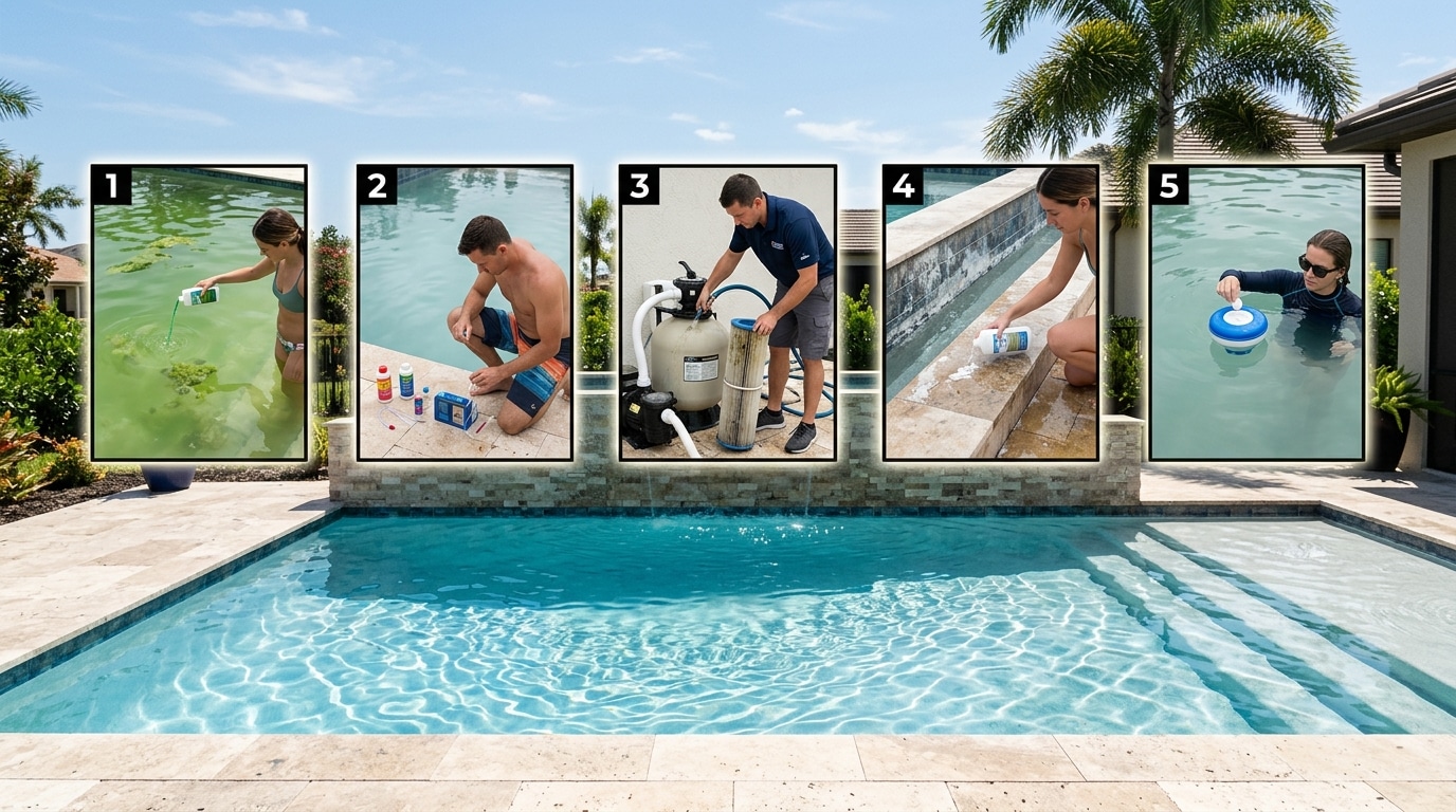 découvrez les 5 principales causes de l'eau trouble dans la piscine et apprenez comment les traiter efficacement, étape par étape, pour retrouver une eau claire et saine.