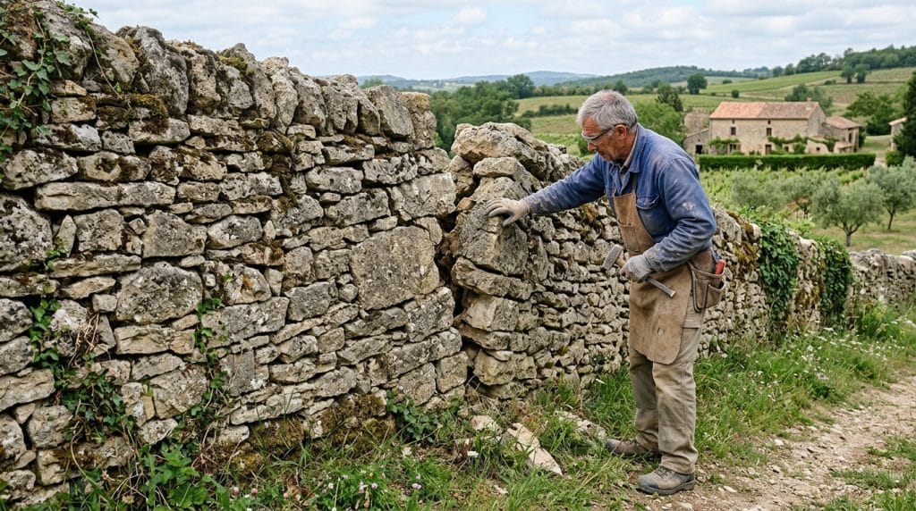 Mur en pierre qui penche : les solutions avant que ça s&rsquo;effondre
