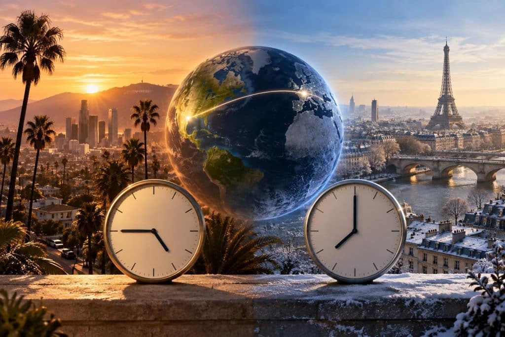 Décalage horaire Los Angeles : −9h ou −8h, ça dépend du mois