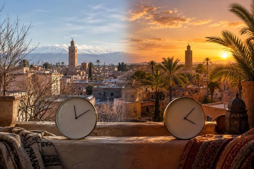 Décalage horaire Marrakech : la réponse change selon la période de l&rsquo;année